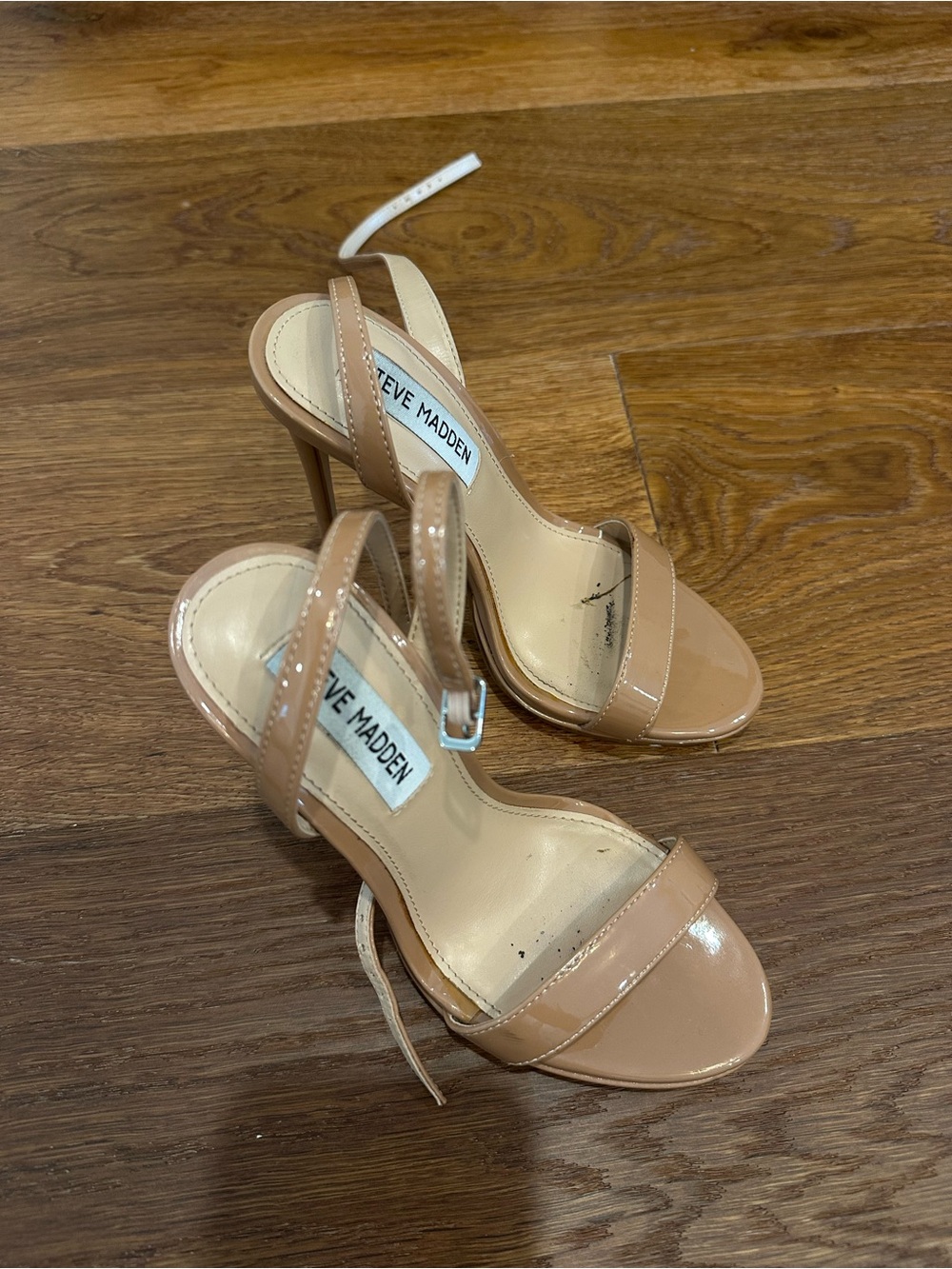 Steve Madden Beige Patent Slingback High Heels
